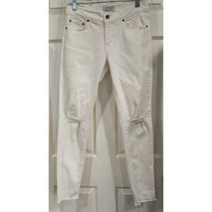 Principle Denim Innovators The Dreamer Off White Distressed Skinny Jeans Size 28
